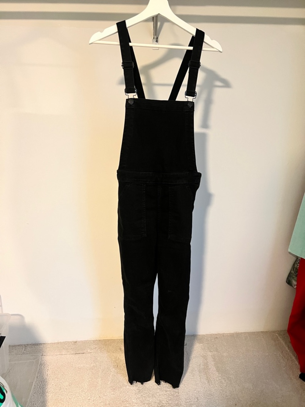 Madewell Black Denim Overalls with Front Bib